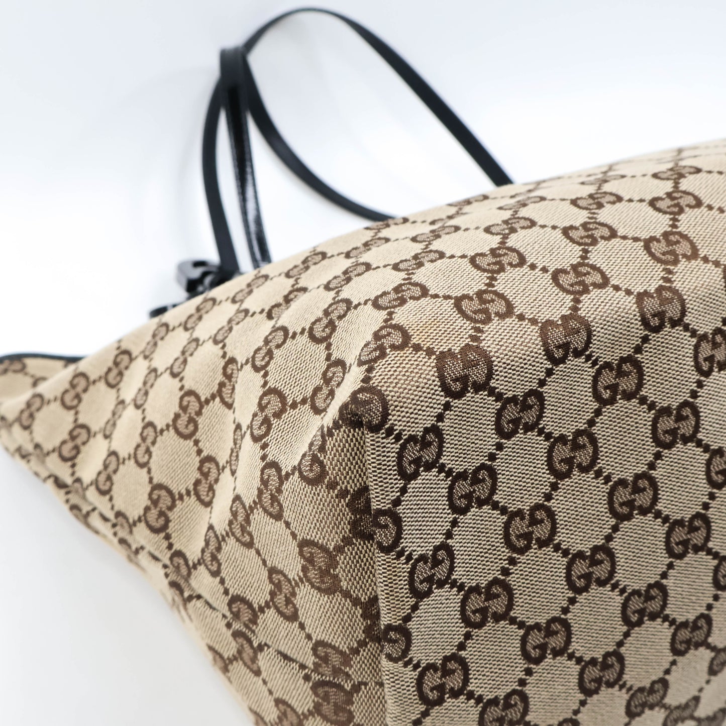 Gucci Tote Bag Canvas Patent Black