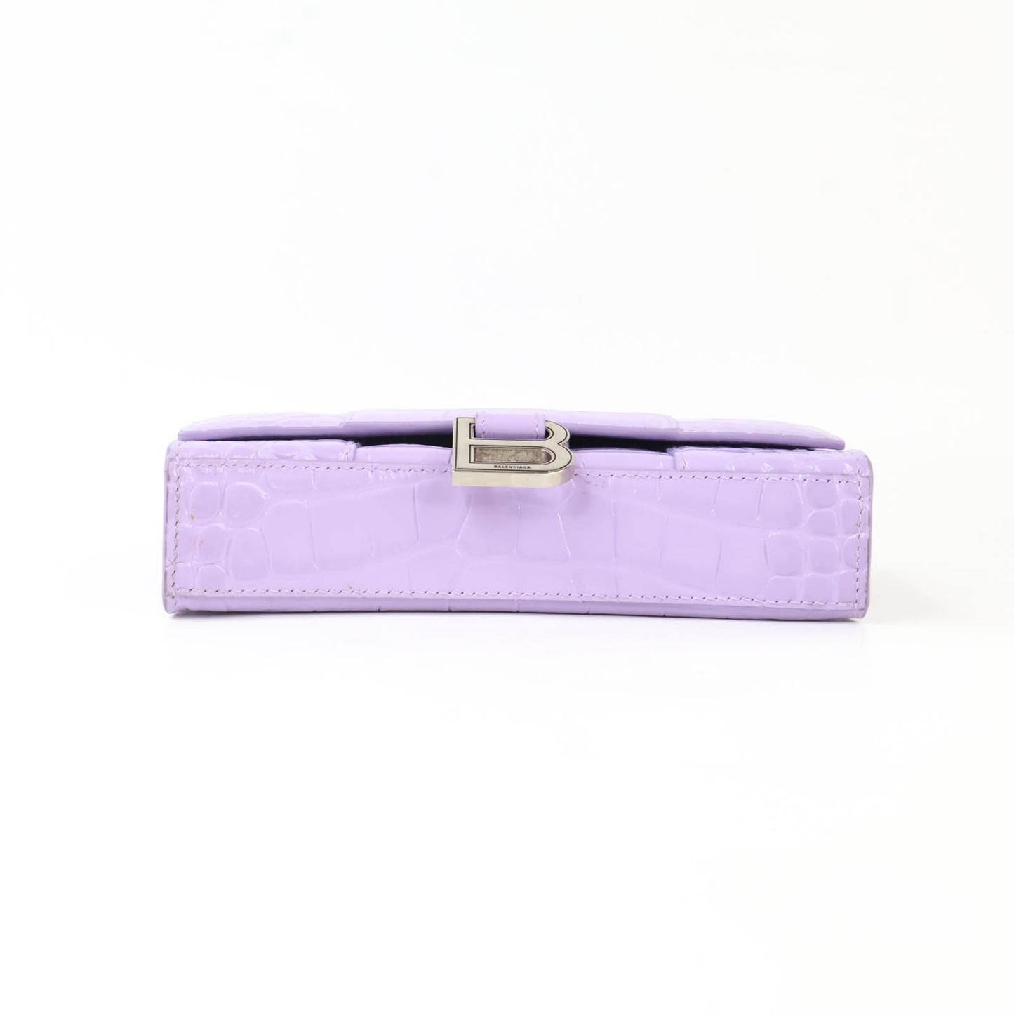Balenciaga Hourglass Wallet On Chain purple Croc