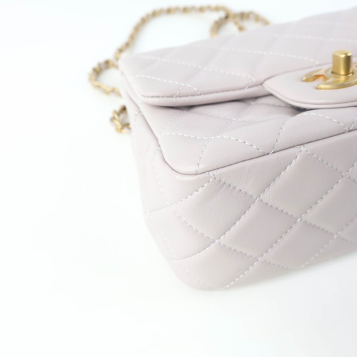 Chanel 7" Square Lilac Lamb GHW