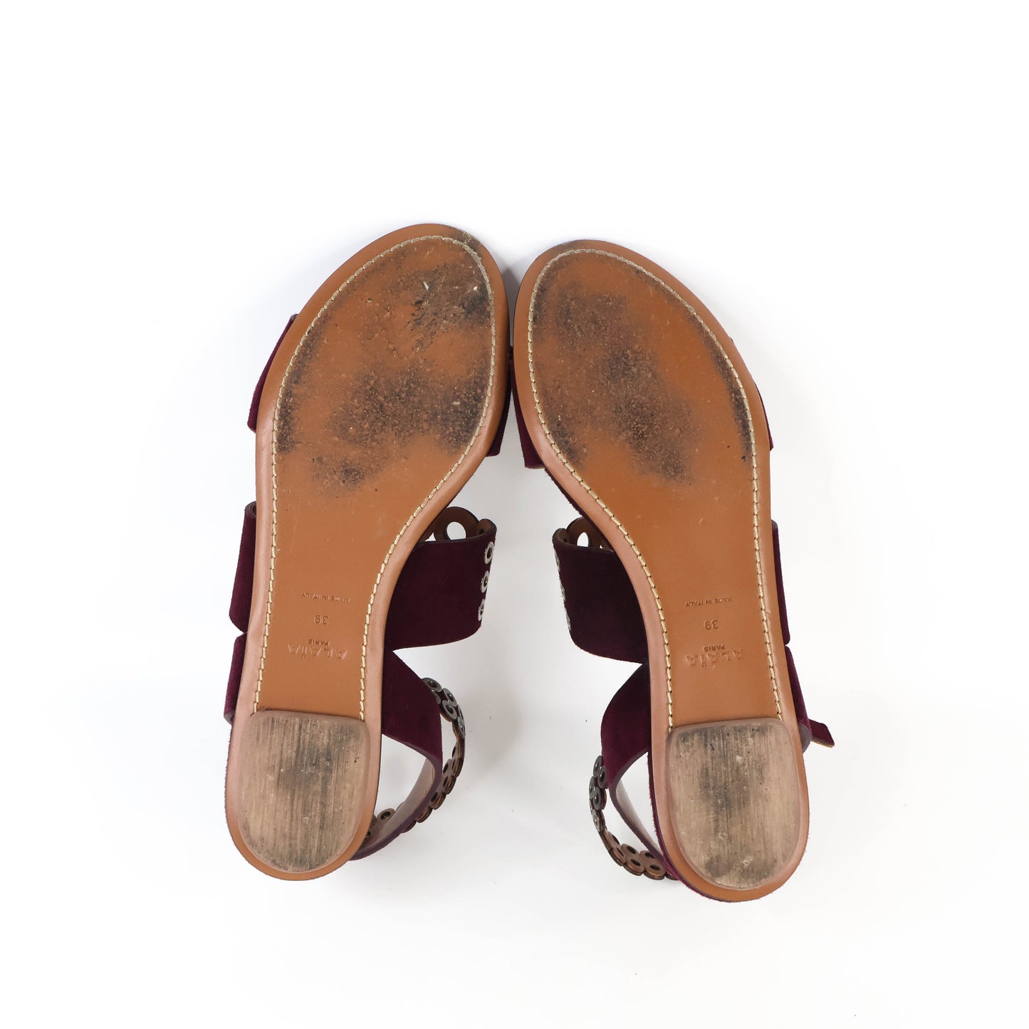 Alaia Sandals Ankle Strap Purple Suede 39