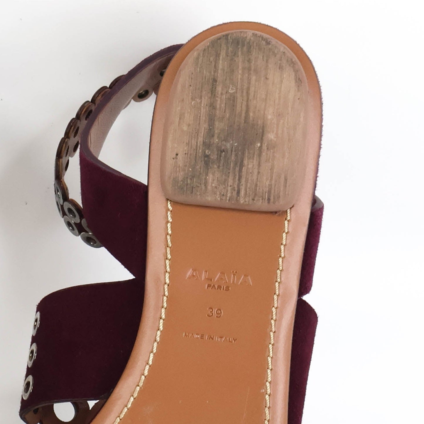 Alaia Sandals Ankle Strap Purple Suede 39