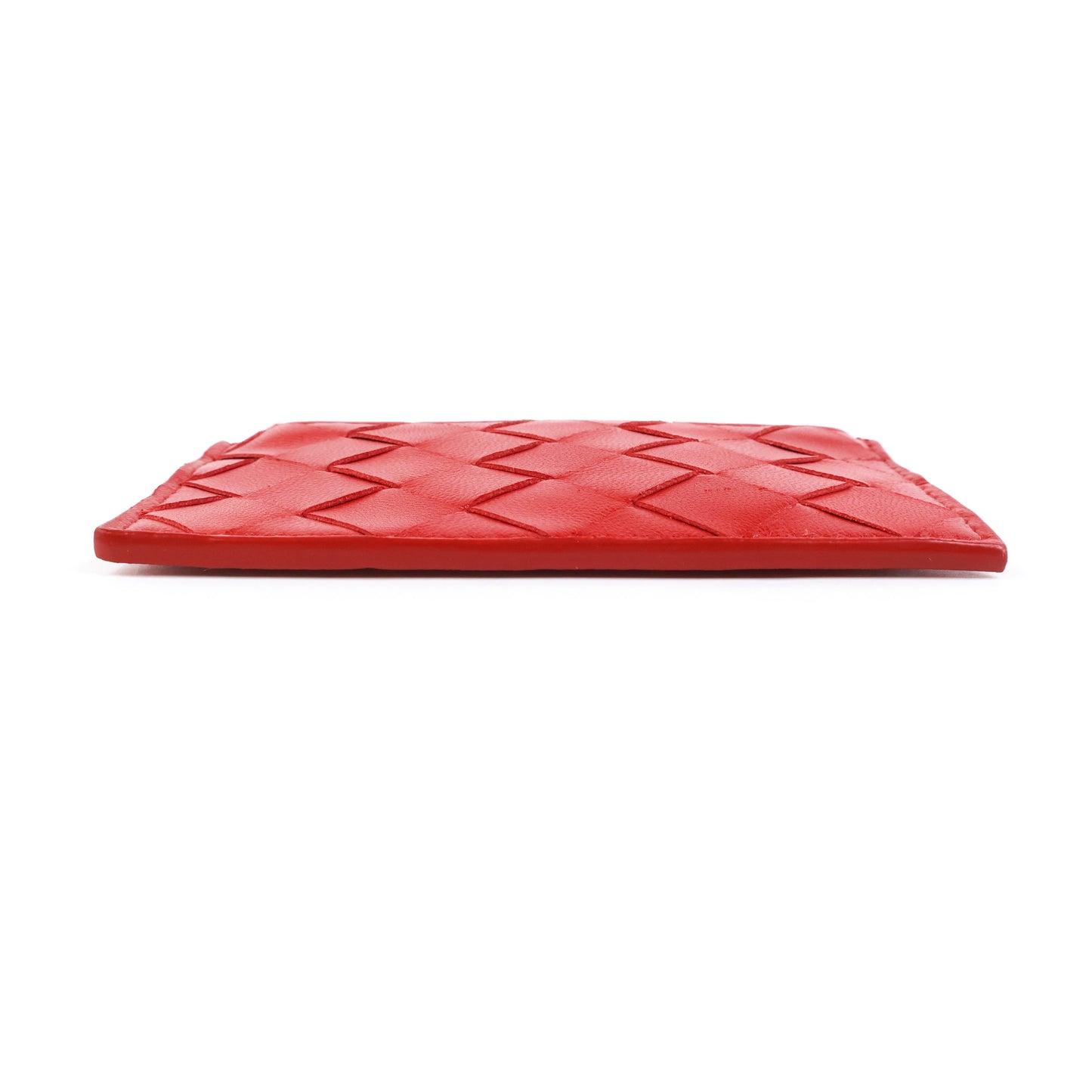 Bottega Coin Purse Intrecciato Red with Keyring