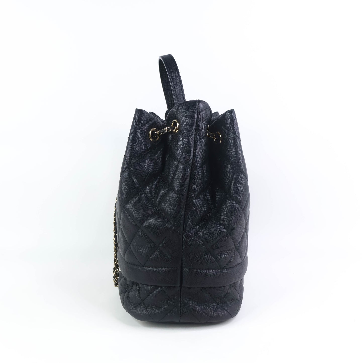 Chanel Drawstring Bag Black Caviar