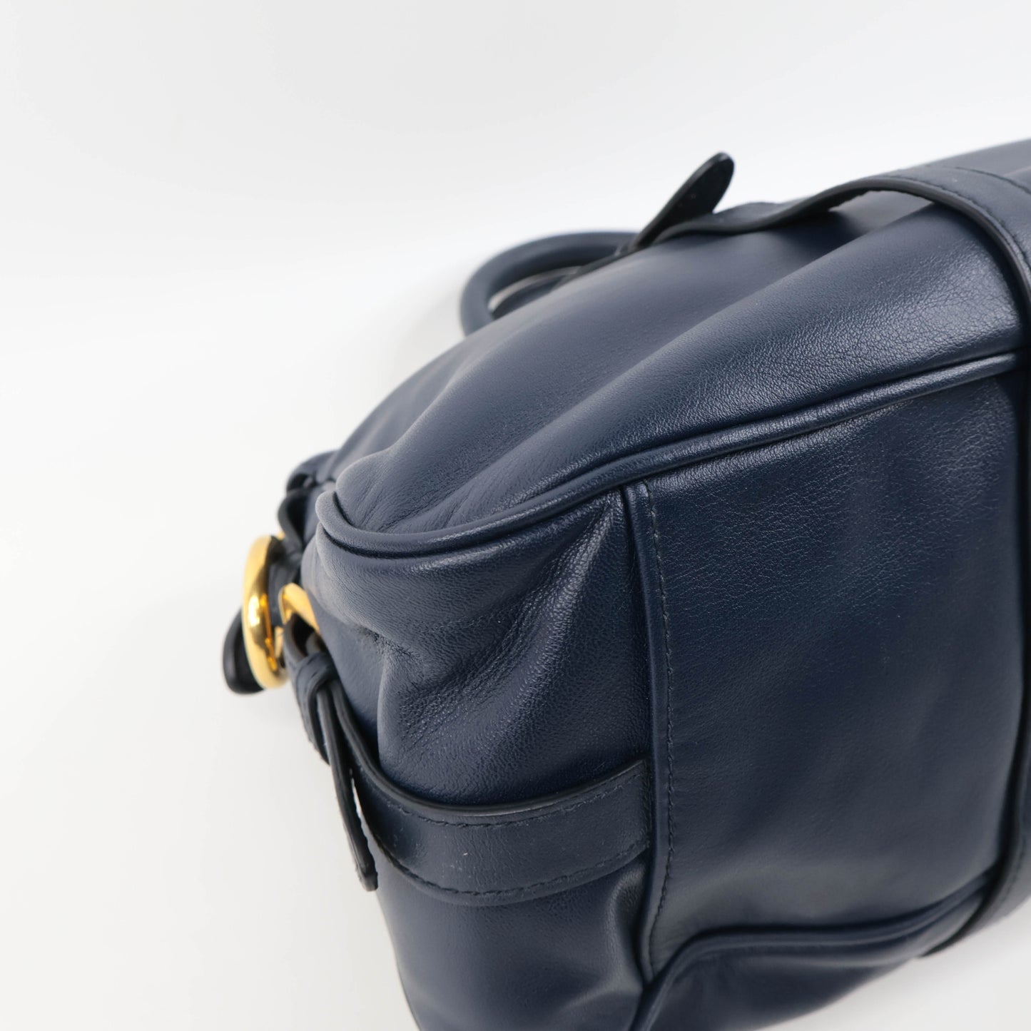 Prada Handbag Leather Navy