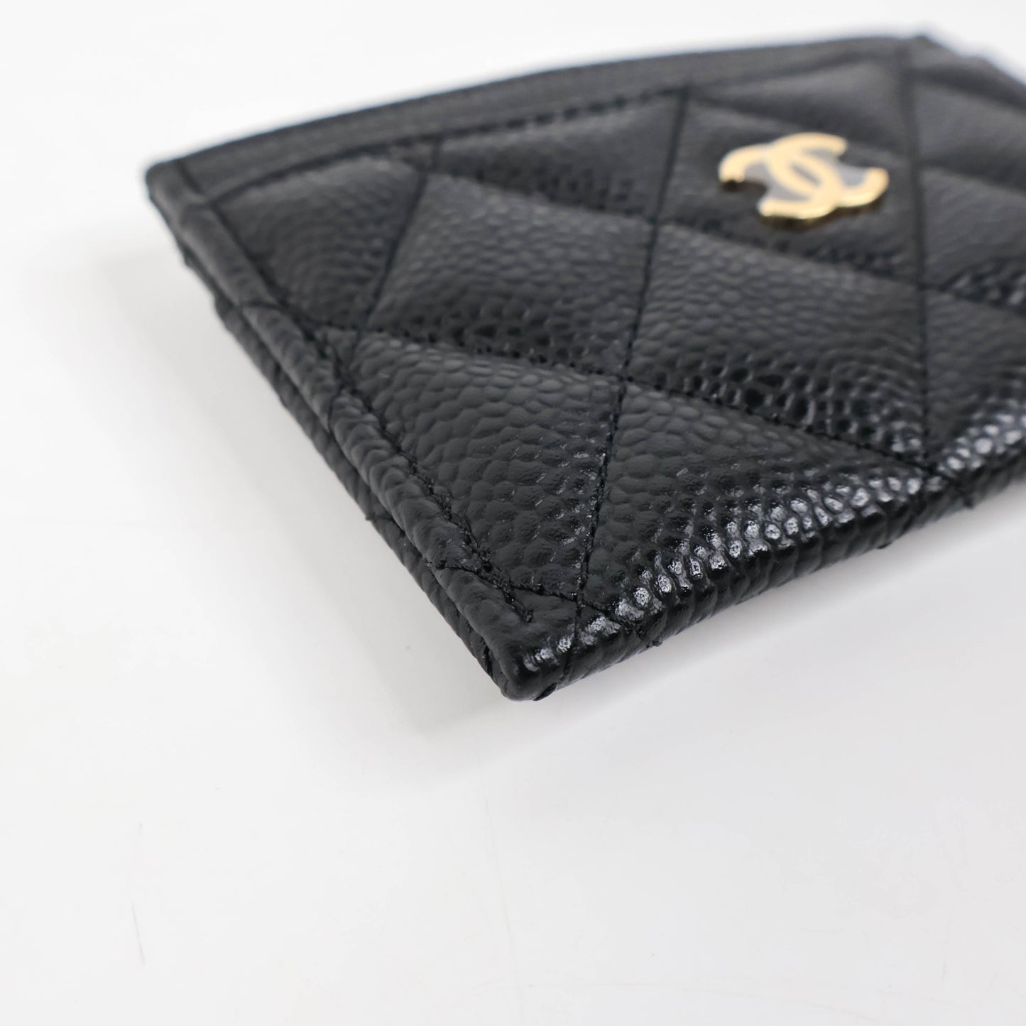 Chanel Card Holder Black Cavier GHW