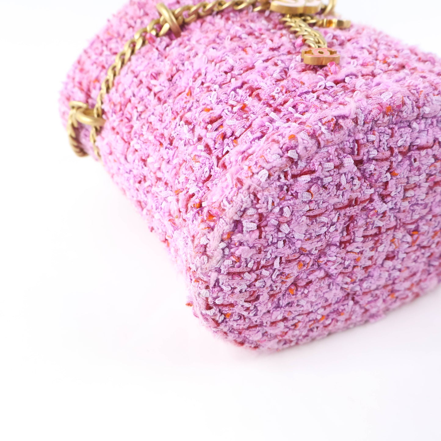 Chanel Bucket Tweed Pink GHW
