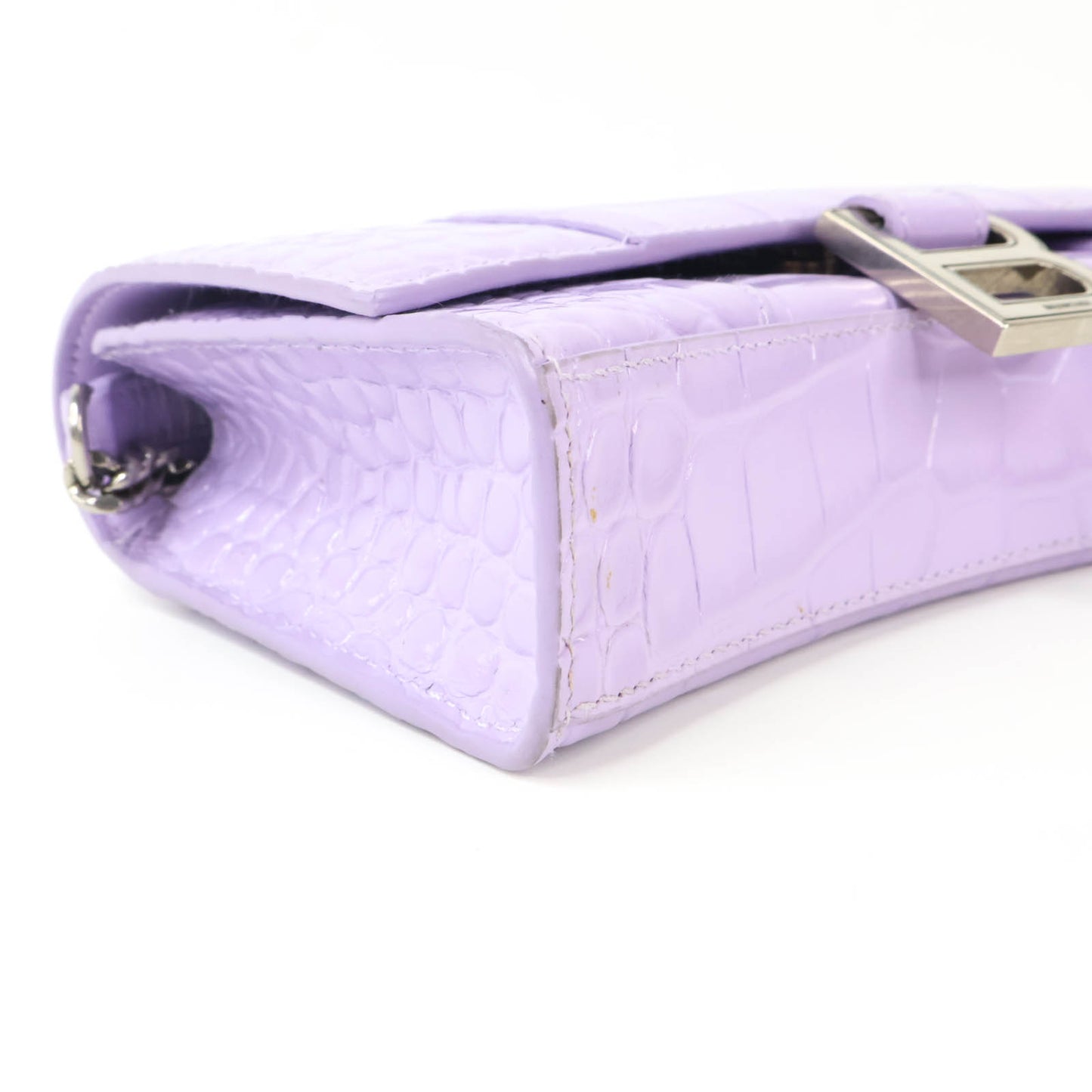 Balenciaga Hourglass Wallet On Chain purple Croc