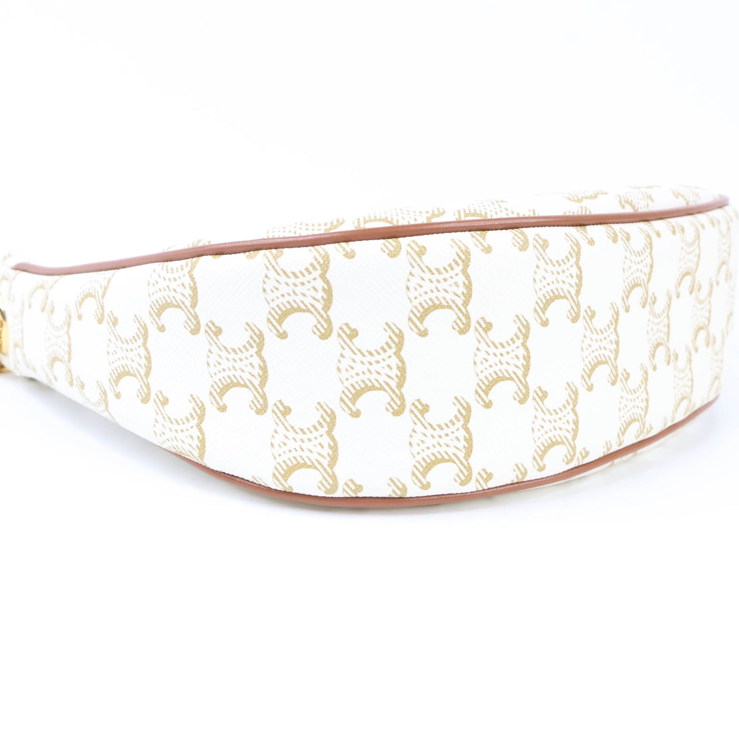 Celine Ava Medium Triomphe White Chain