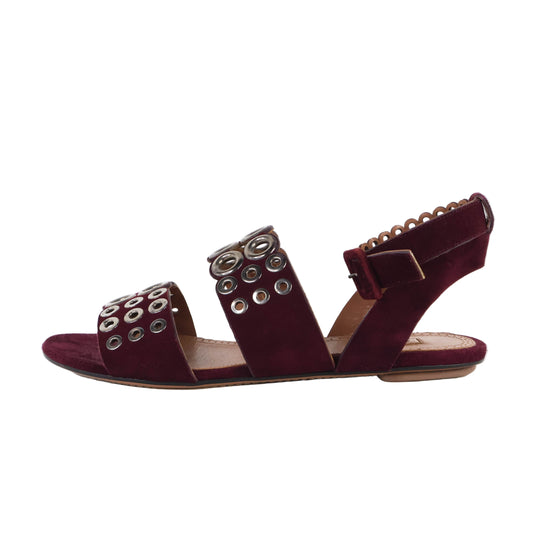 Alaia Sandals Ankle Strap Purple Suede 39
