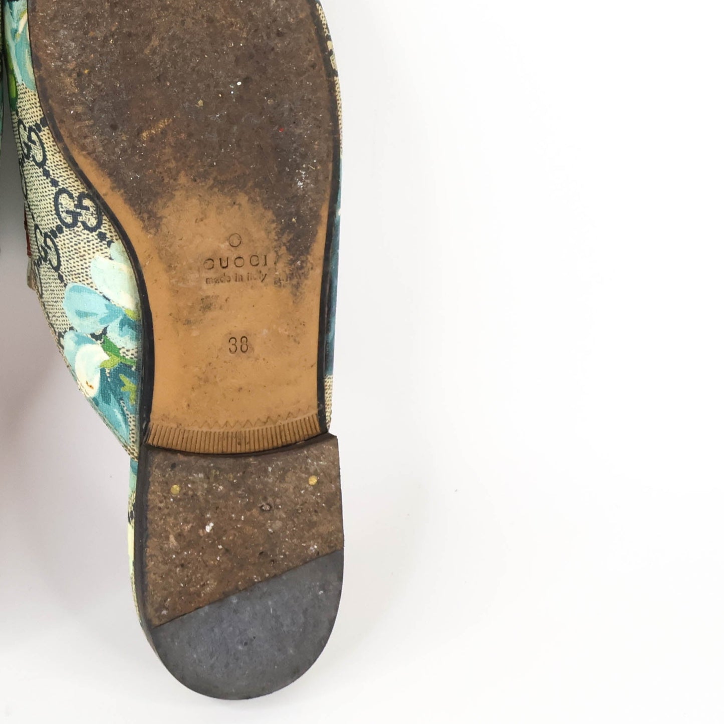 Gucci Horsebit Flat Princetown Floral Blue 38