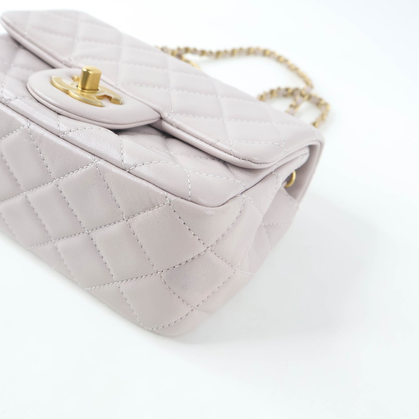 Chanel 7" Square Lilac Lamb GHW