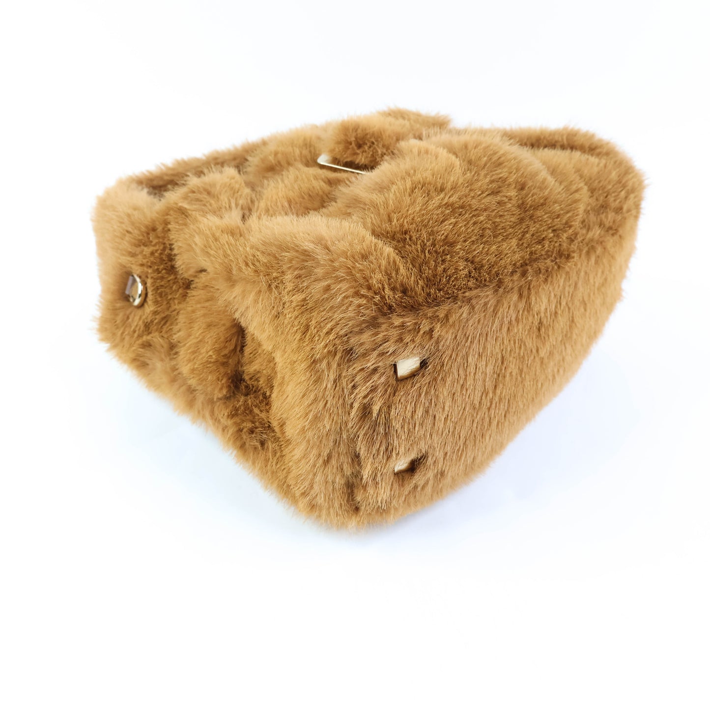 Boyy Scrunchy Faux fur Top Handle Bag Brown