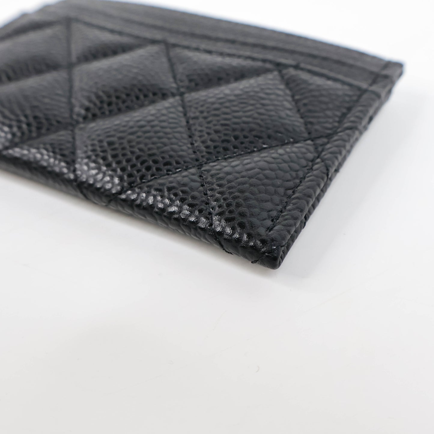 Chanel Card Holder Black Cavier GHW