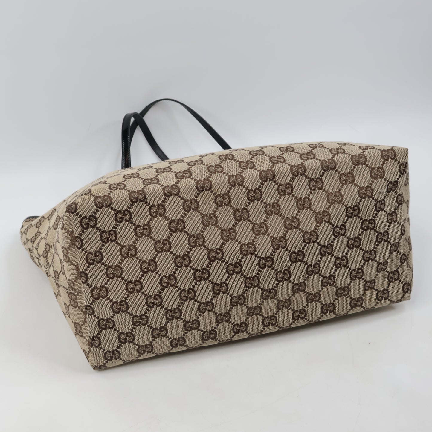 Gucci Tote Bag Canvas Patent Black