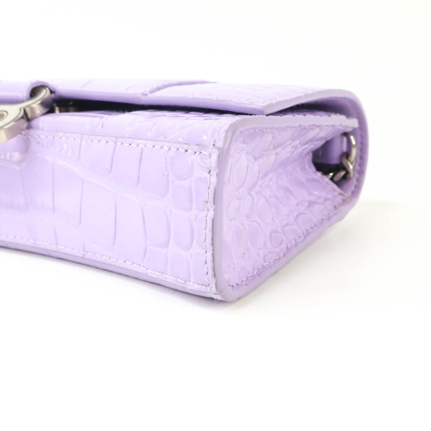 Balenciaga Hourglass Wallet On Chain purple Croc