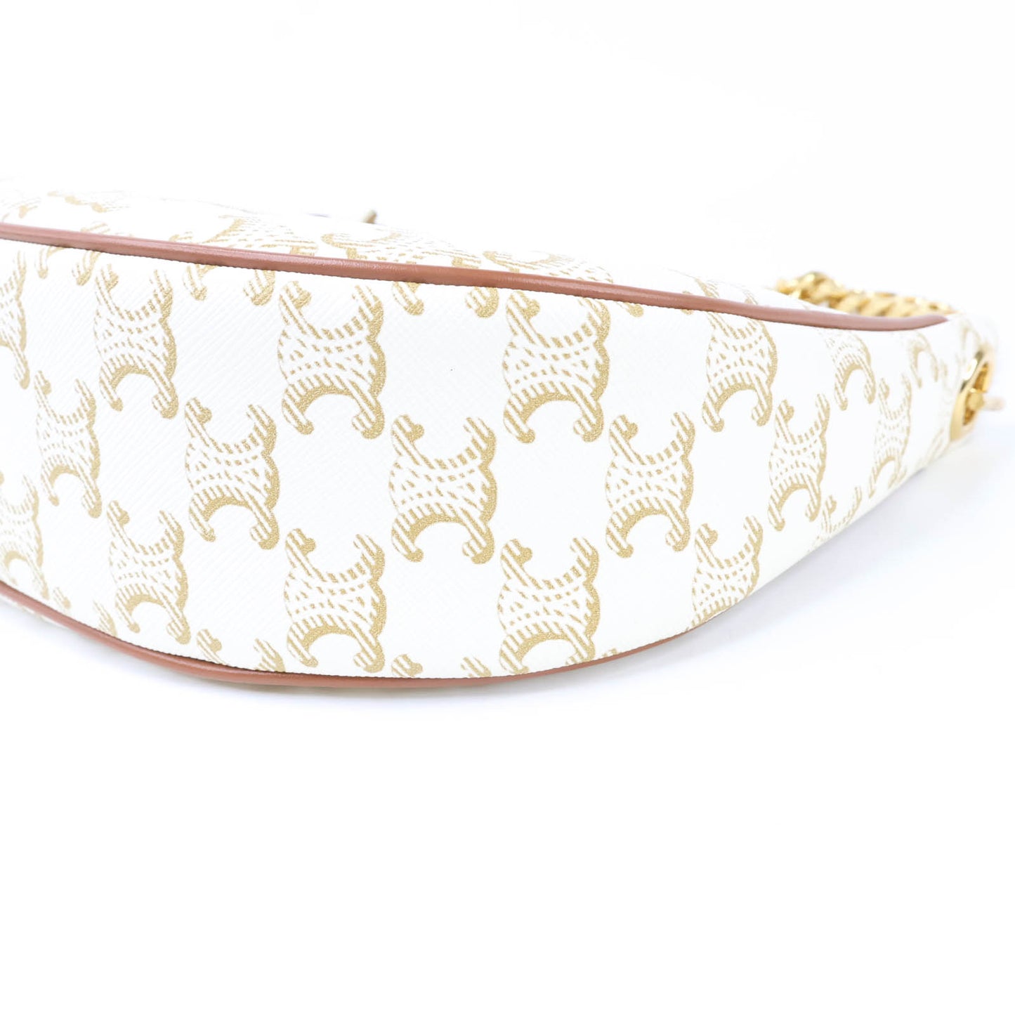 Celine Ava Medium Triomphe White Chain