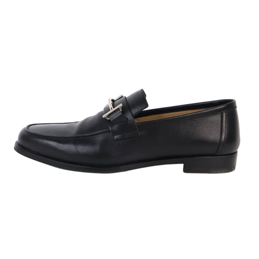 Hermes Loafers Leather Black 42.5