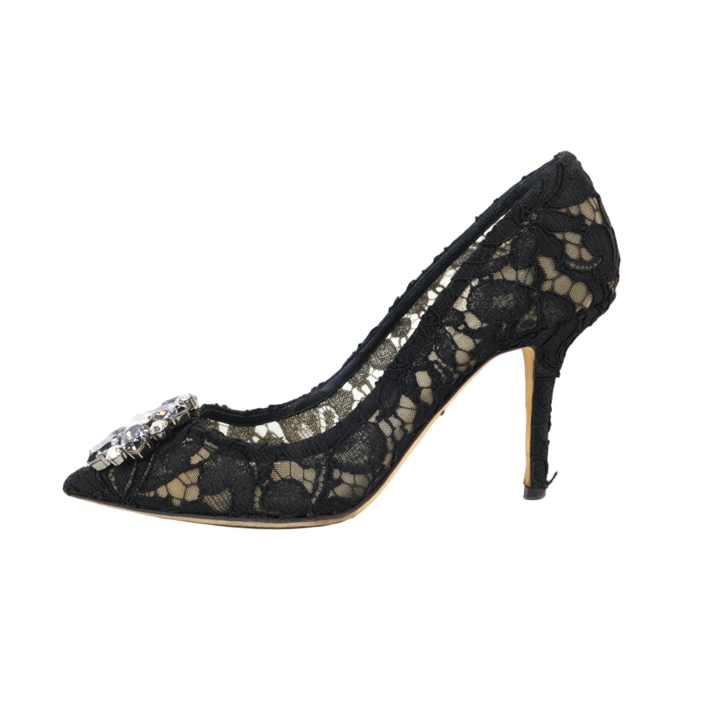 Dolce & Gabbana Pumps Lace Black Crystal 37.5