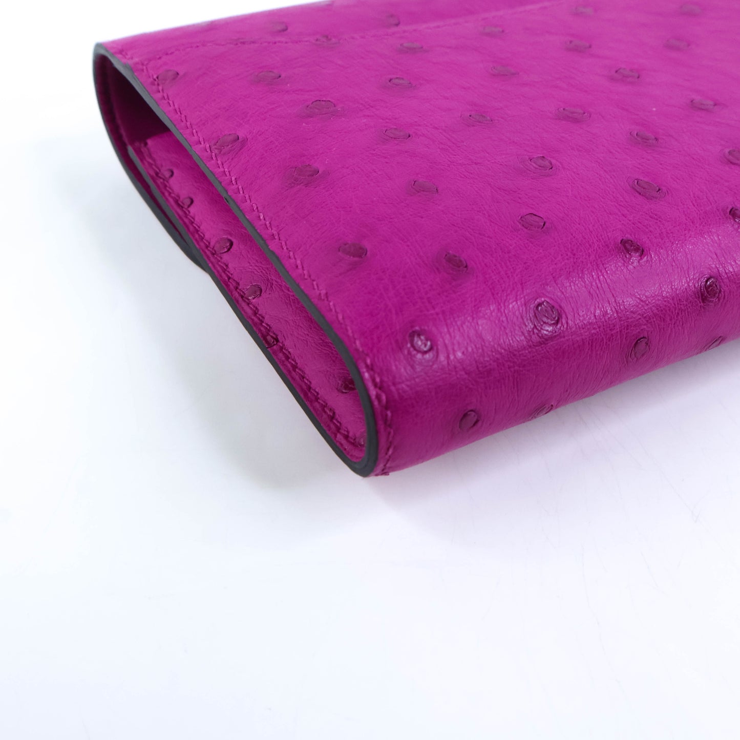 Hermes Constance Wallet Ostrich Rose Popou