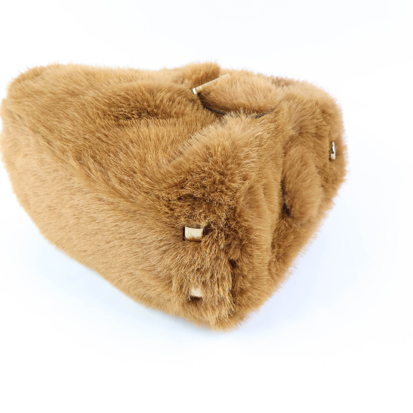 Boyy Scrunchy Faux fur Top Handle Bag Brown