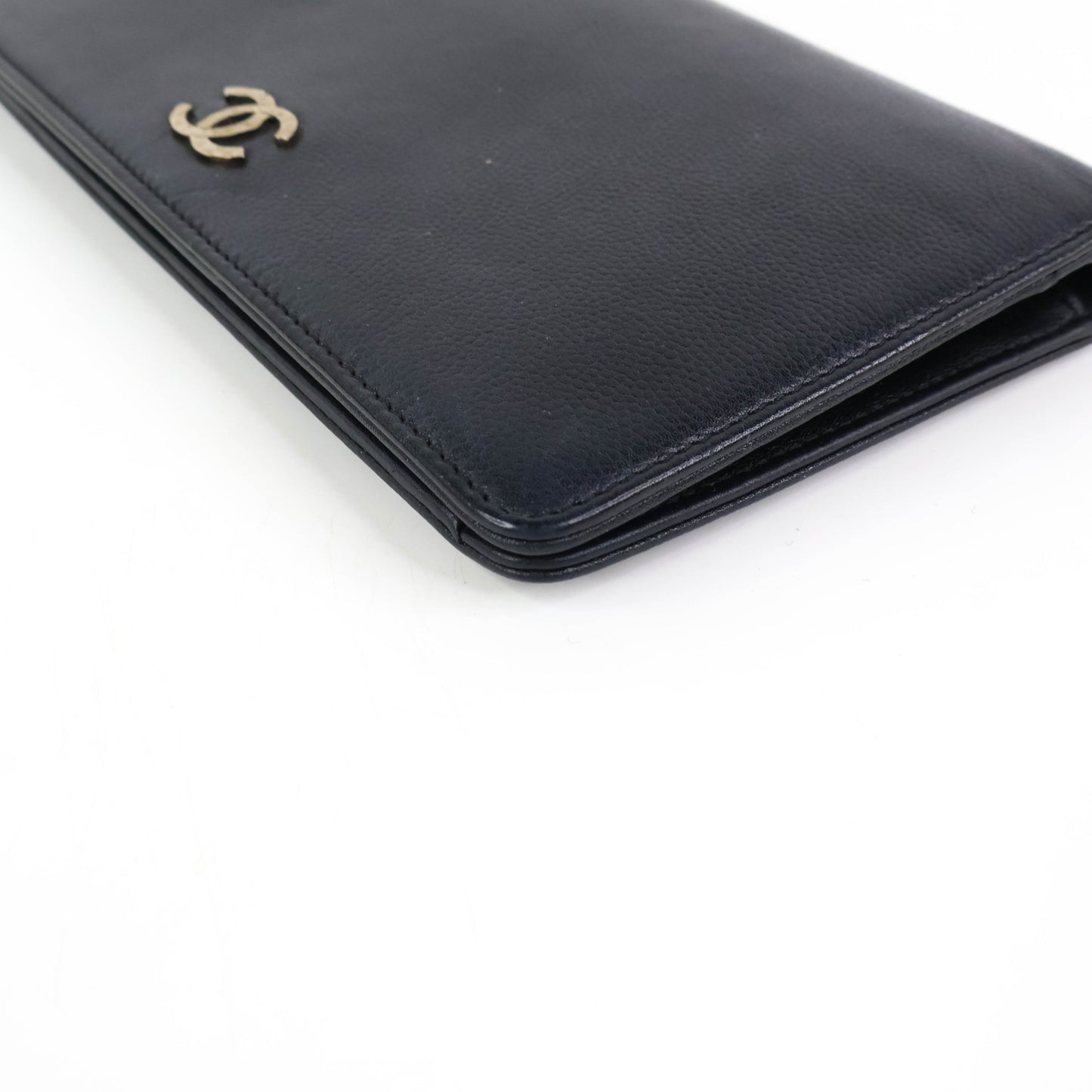 Chanel Bi Fold Long Wallet Black Caviar GHW