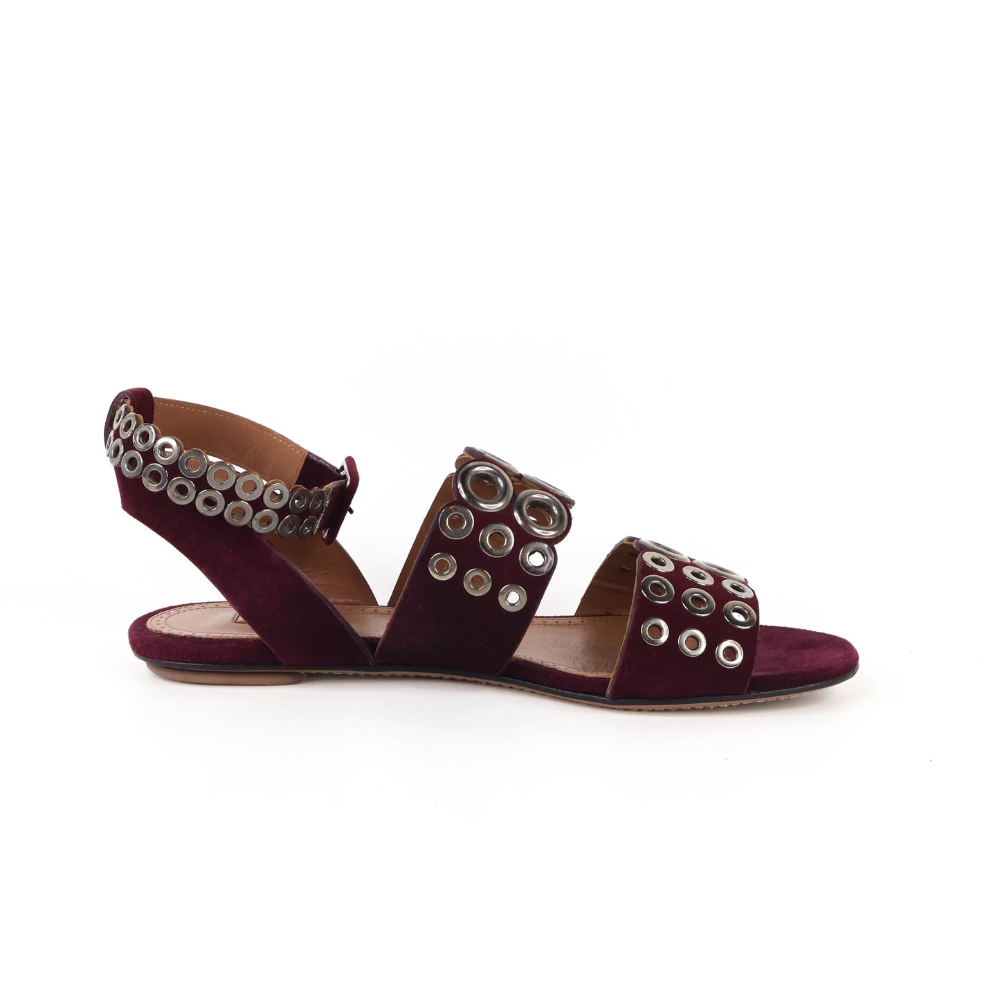Alaia Sandals Ankle Strap Purple Suede 39