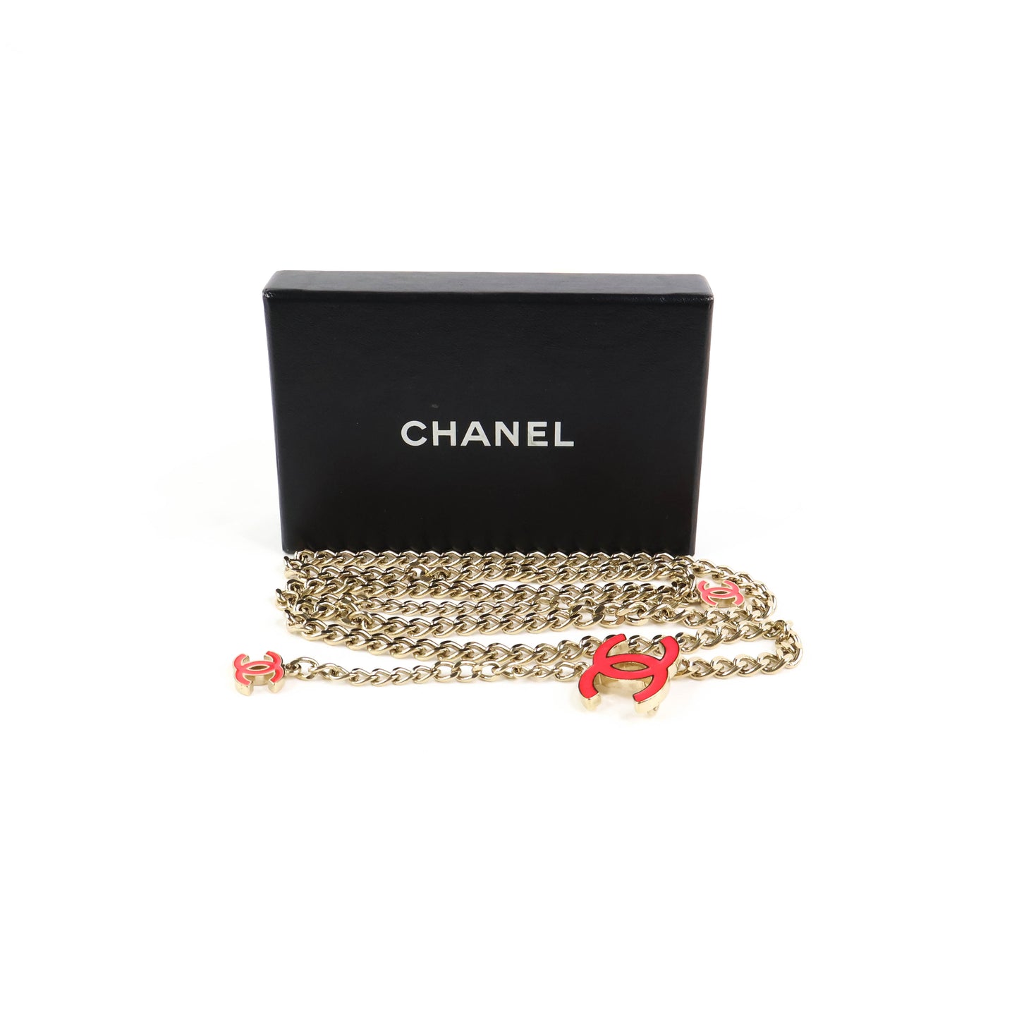 Chanel Chain Belt CC Enamel Pink