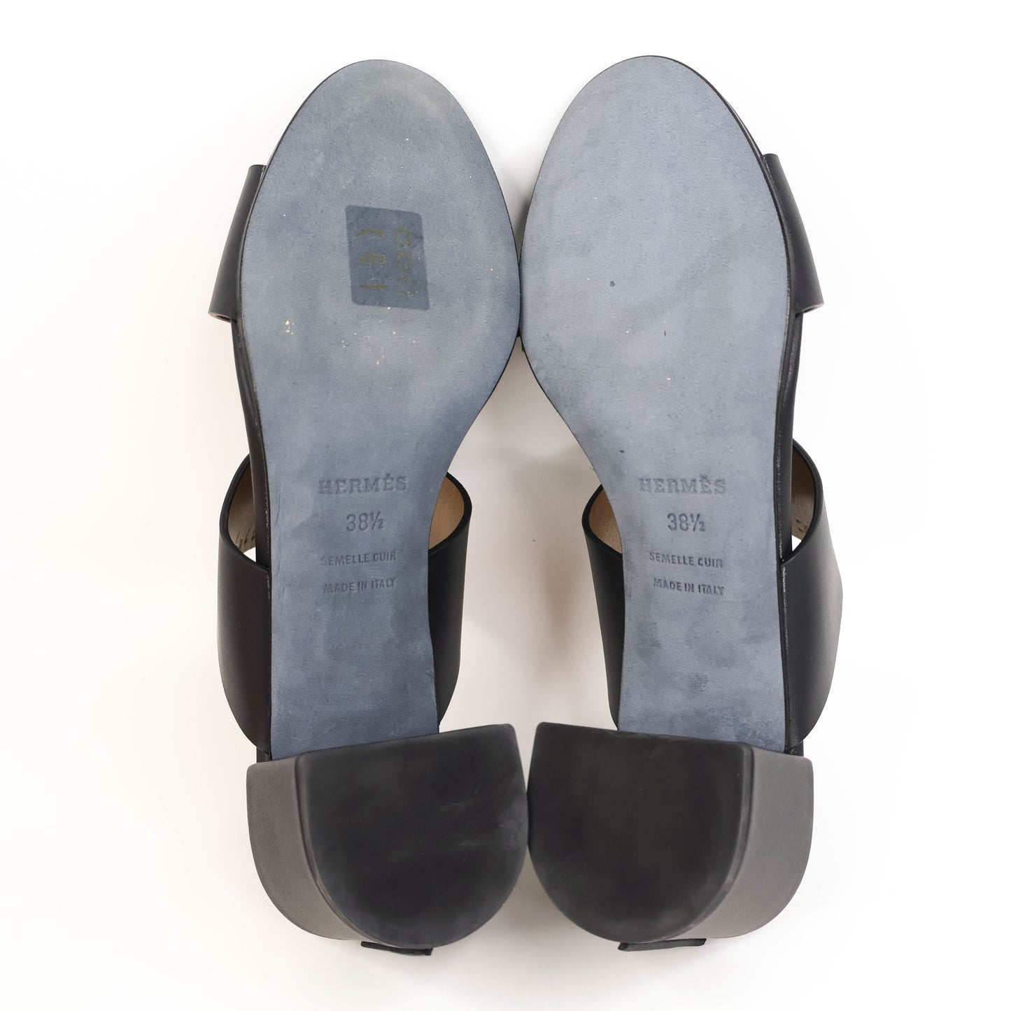 Hermes Ostia Sandals Black Calfskin 38.5