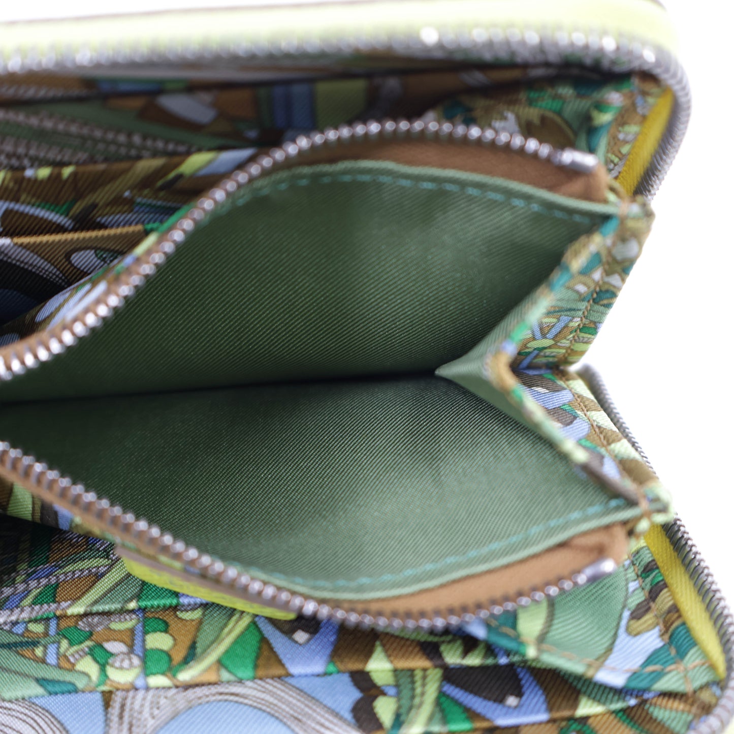 Hermes Azap Silk in Compact Wallet Lime Epsom