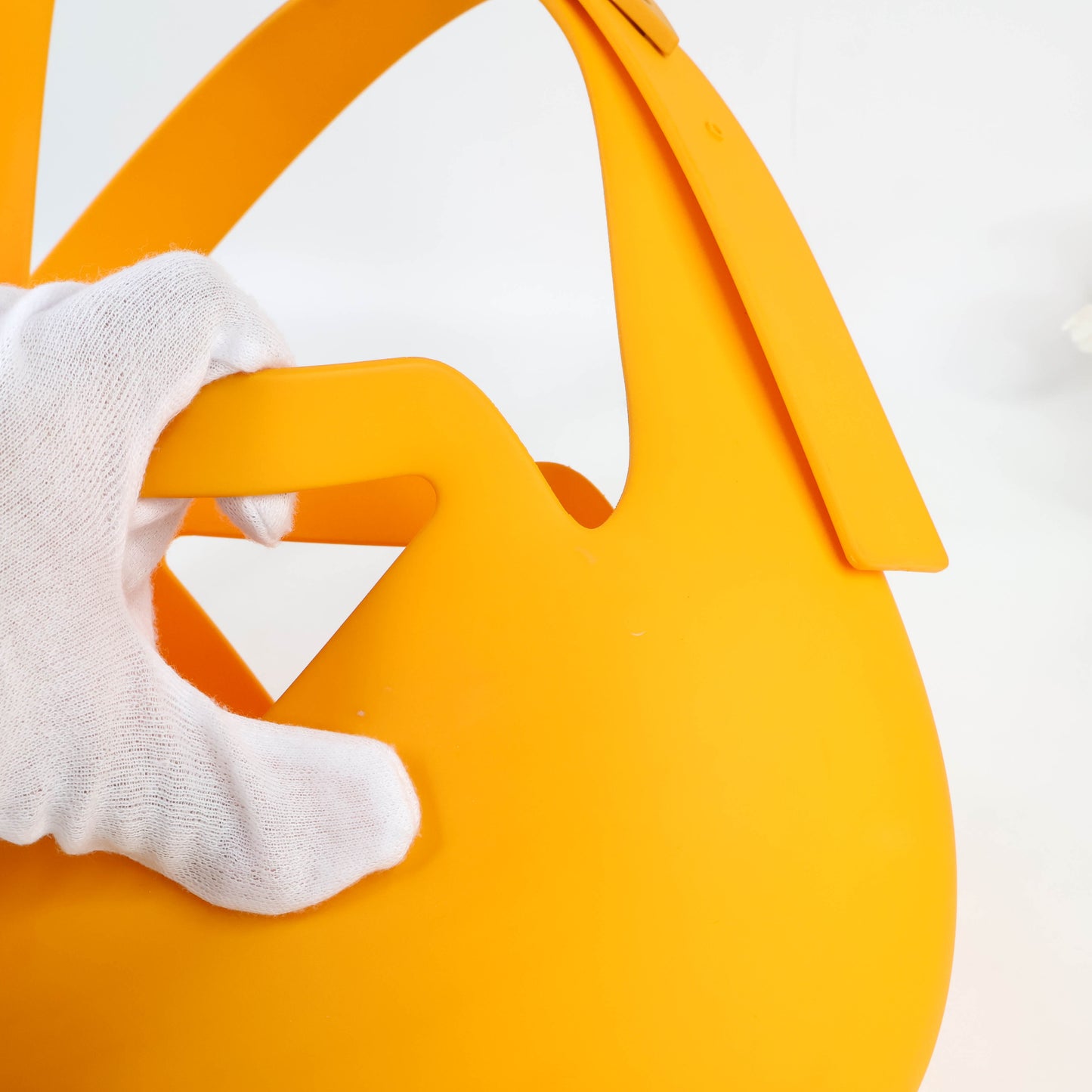 Bottega Veneta Recycled Rubber Punch Bag Orange