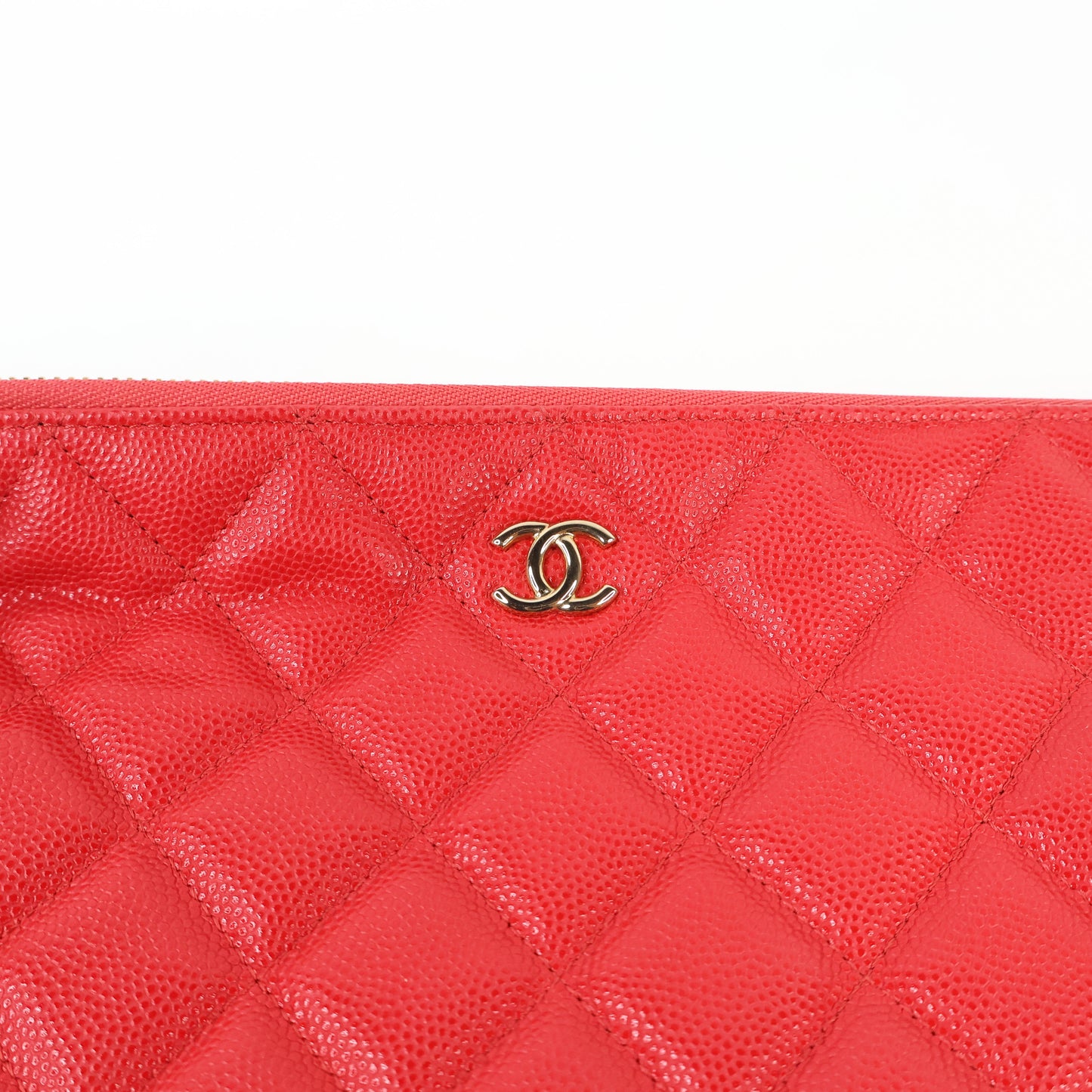 Chanel Classic Medium Clutch Red Lamb GHW