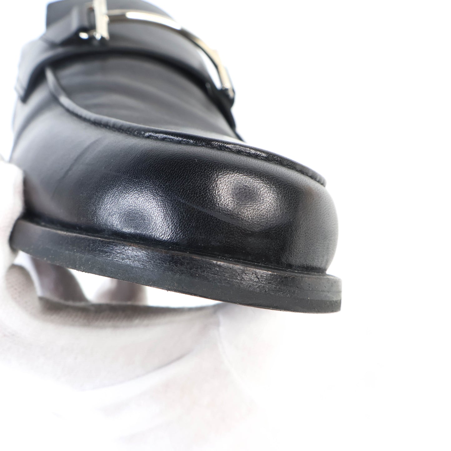 Hermes Loafers Leather Black 42.5