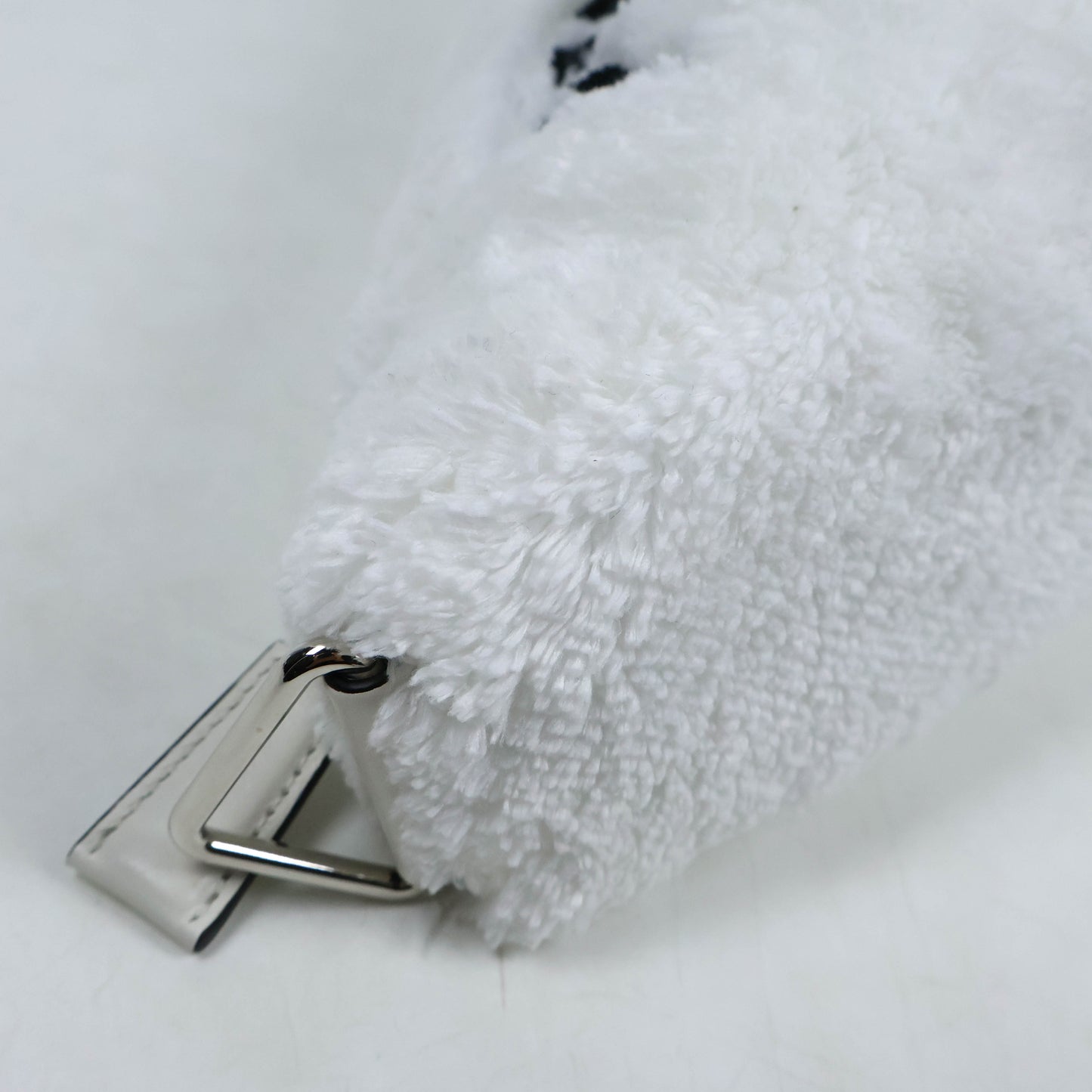 Prada Triangle Terrycloth Shoulder Bag White