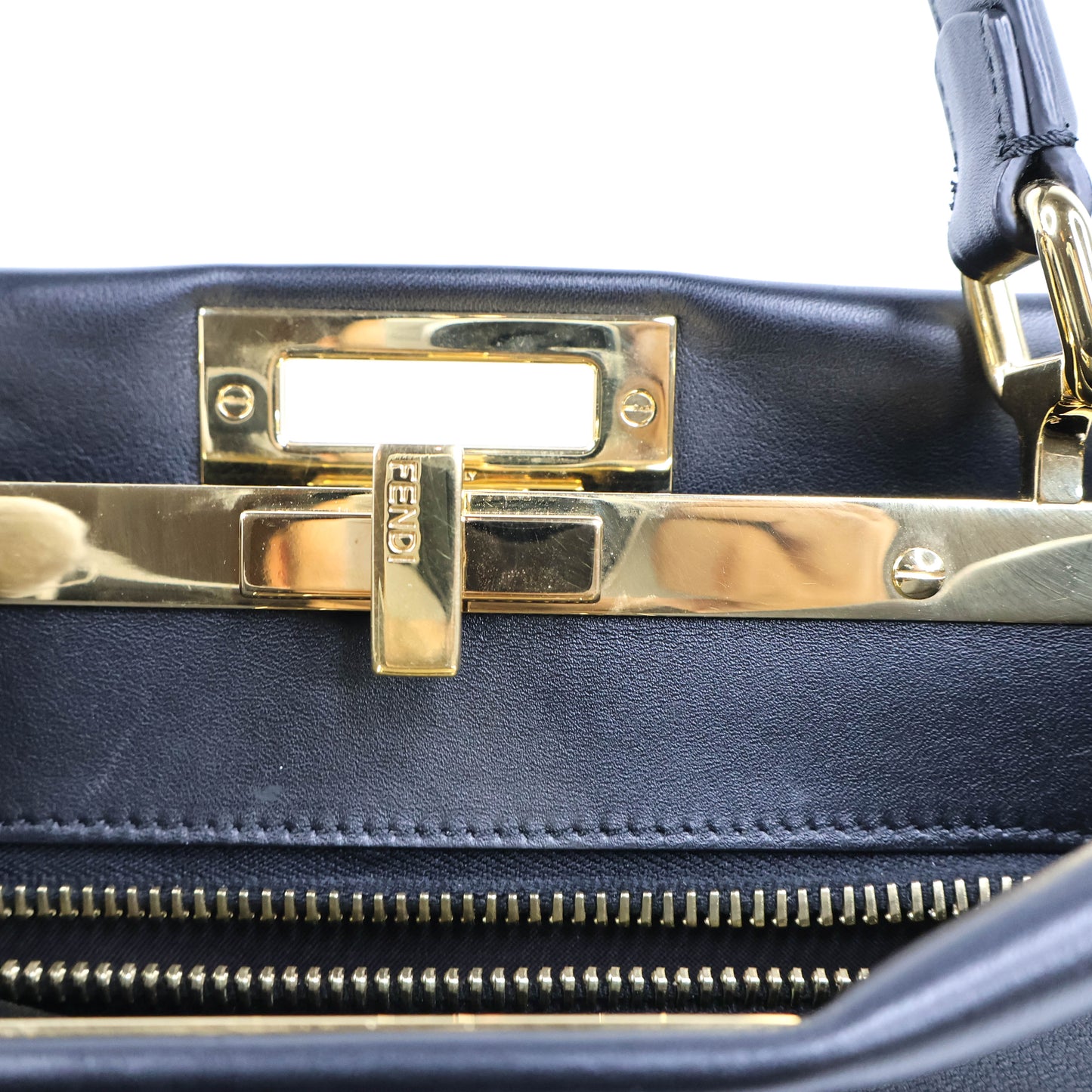 Fendi Peekaboo Medium Black Stud Gold