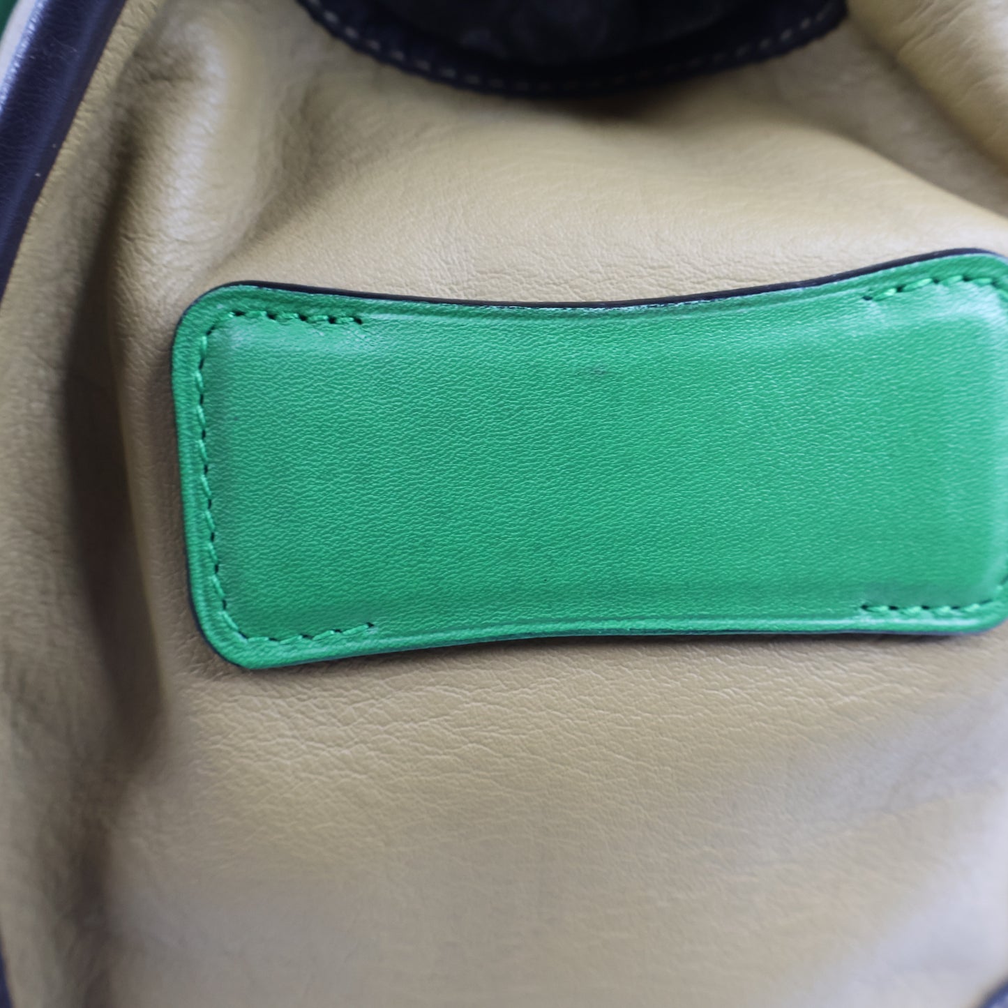 Loewe Anagram Tricolor Pebbled Handbag Leather Tan Green