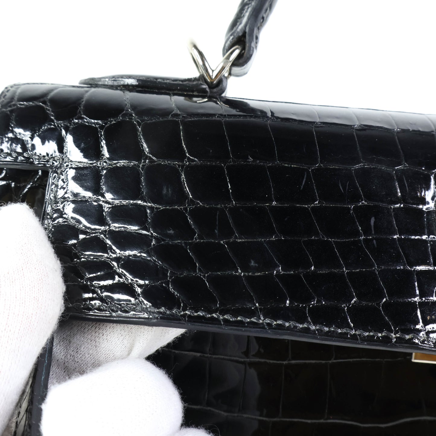 Hermes Kelly32 Black Niloticus shiny