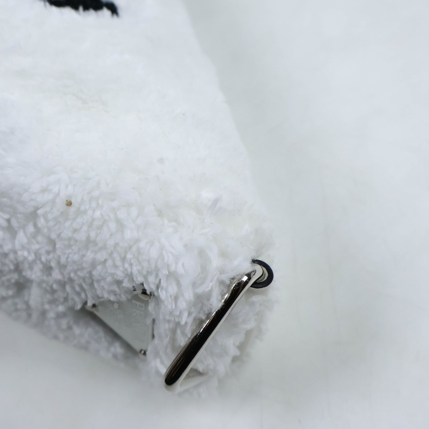 Prada Triangle Terrycloth Shoulder Bag White