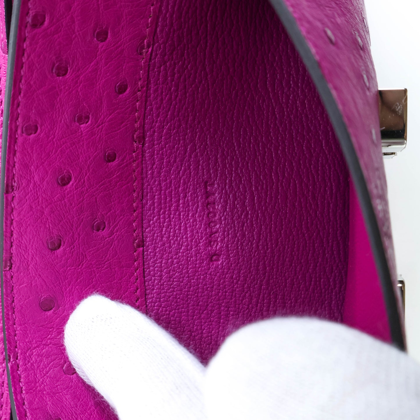 Hermes Constance Wallet Ostrich Rose Popou