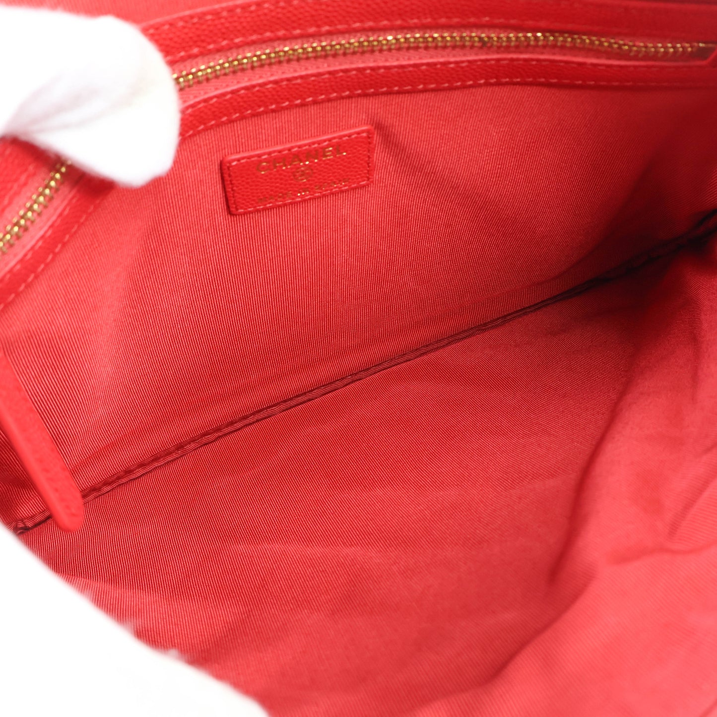 Chanel Classic Medium Clutch Red Lamb GHW