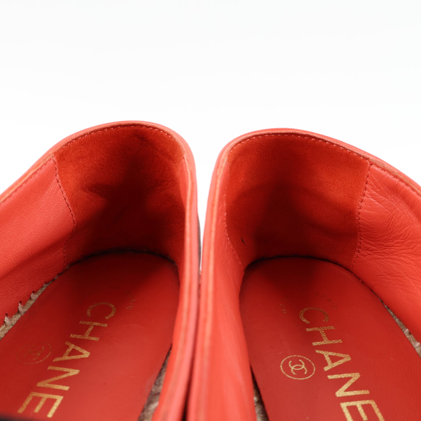 Chanel Espadrille Leather Red 38