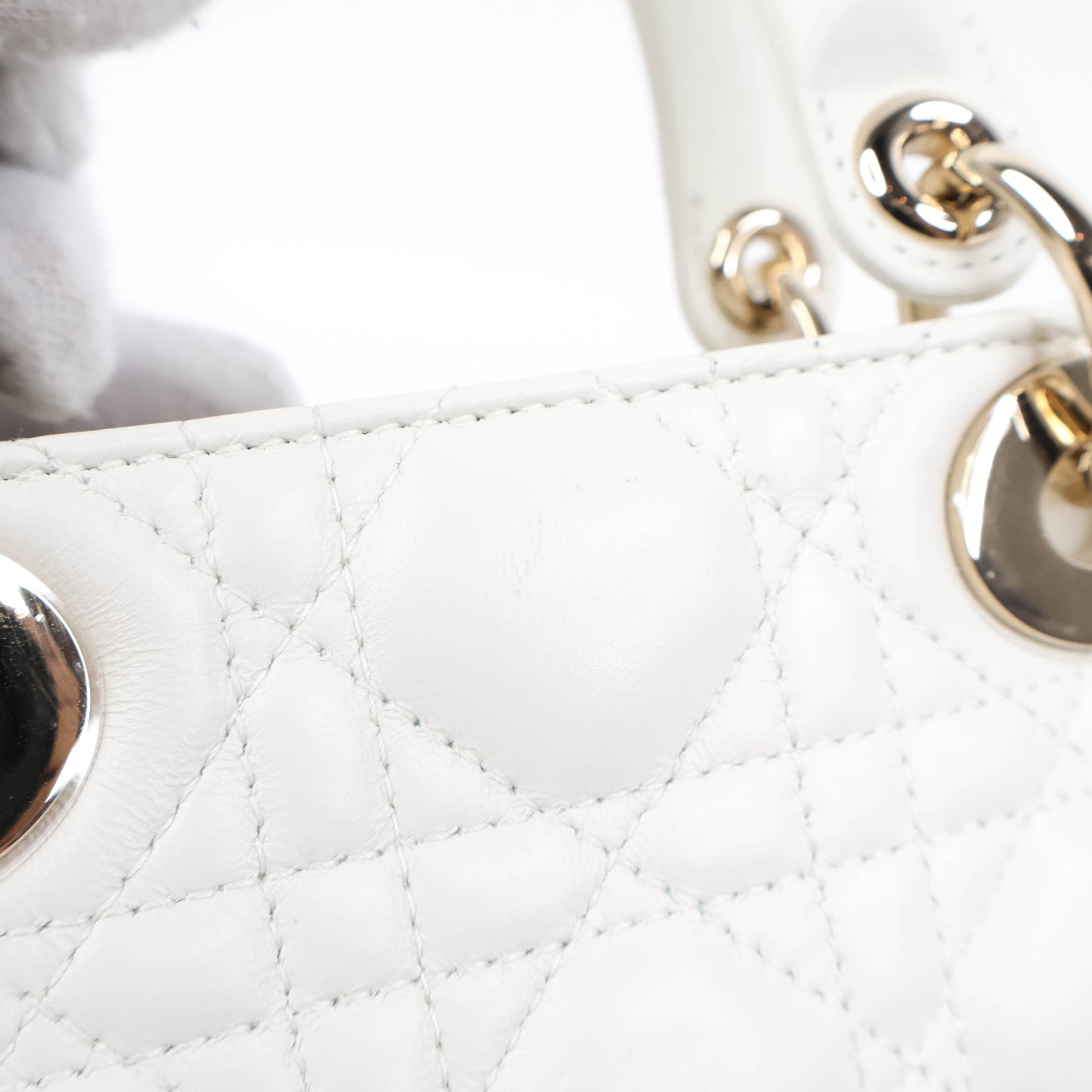 Dior Mini Lady Dior Bag White Cannage Lambskin