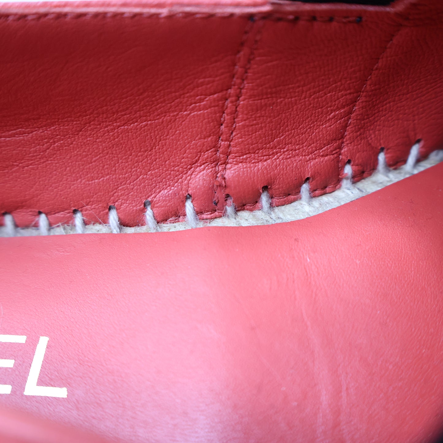 Chanel Espadrille Leather Red 38