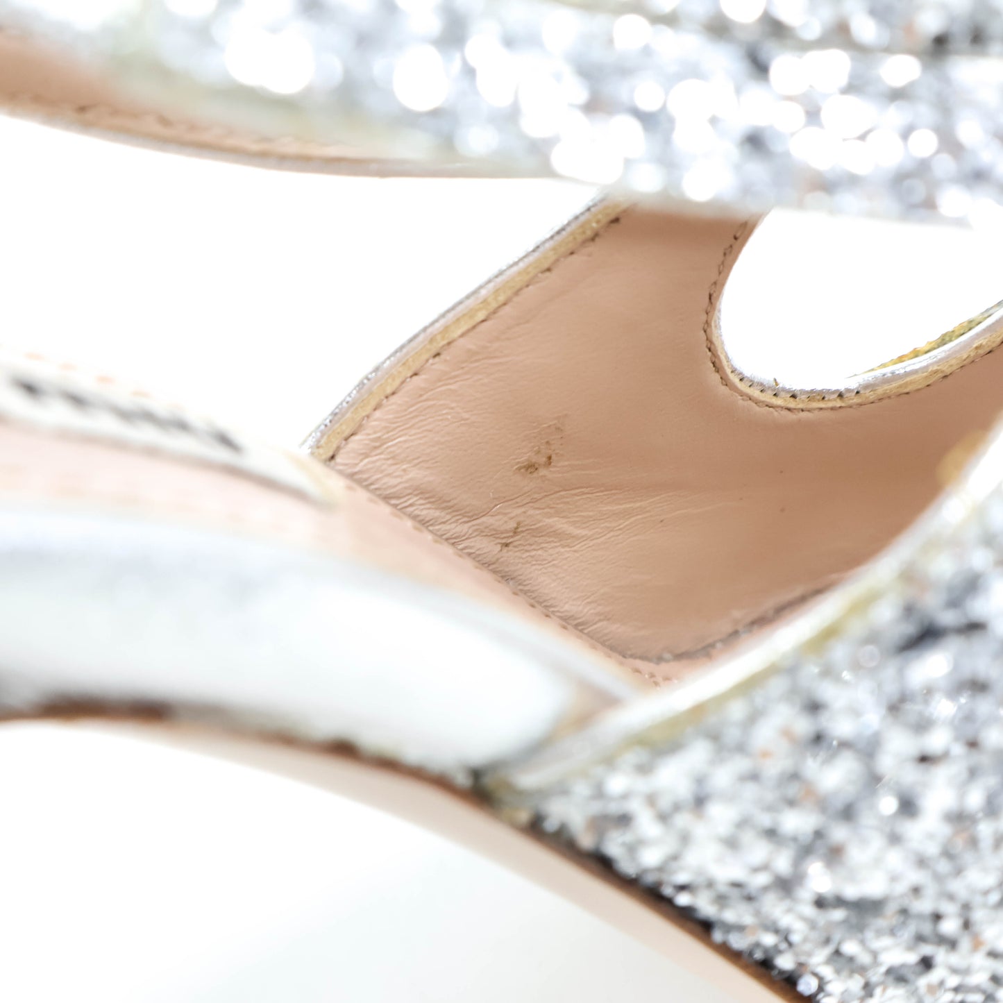 Miu Miu Heels Silver Glitter 36