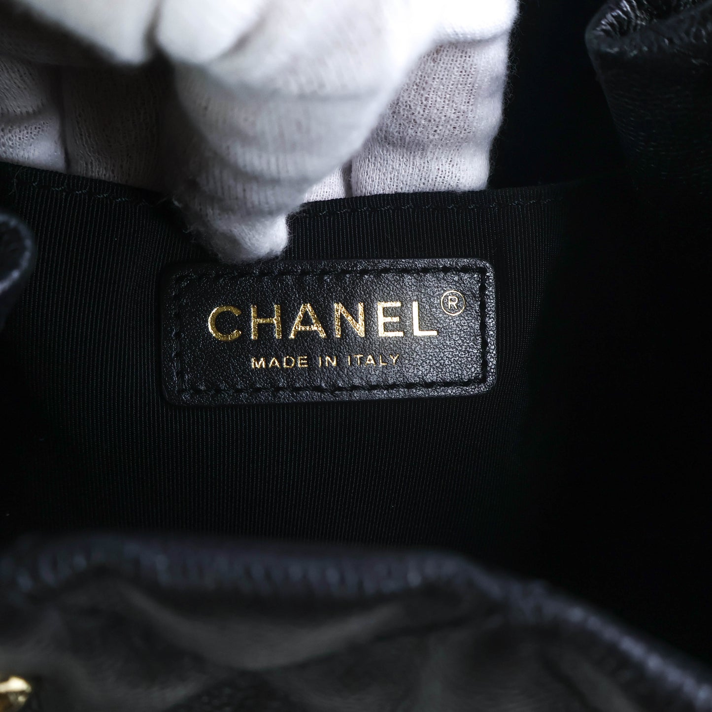 Chanel Drawstring Bag Black Caviar