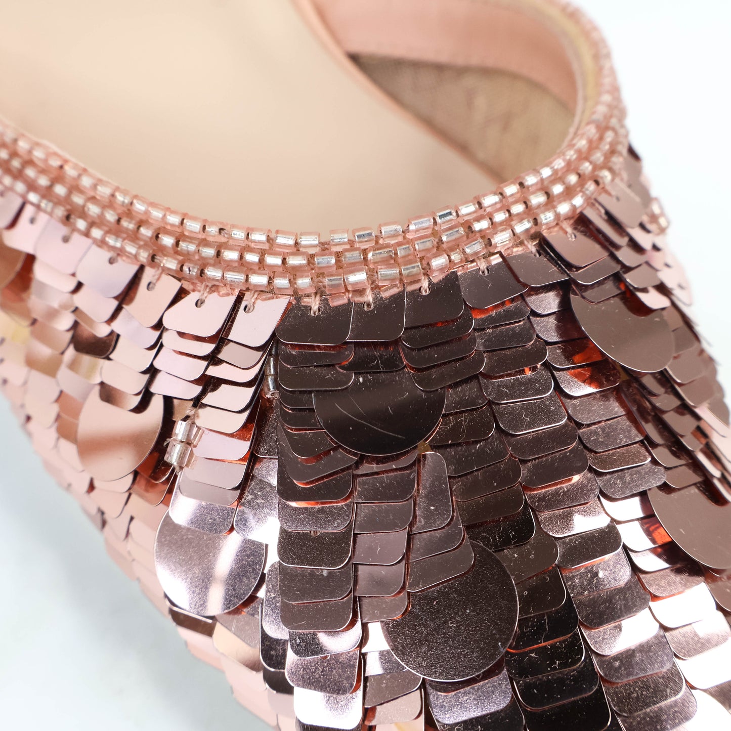 Fendi Sandals Sling Back Sequinned Pink 37