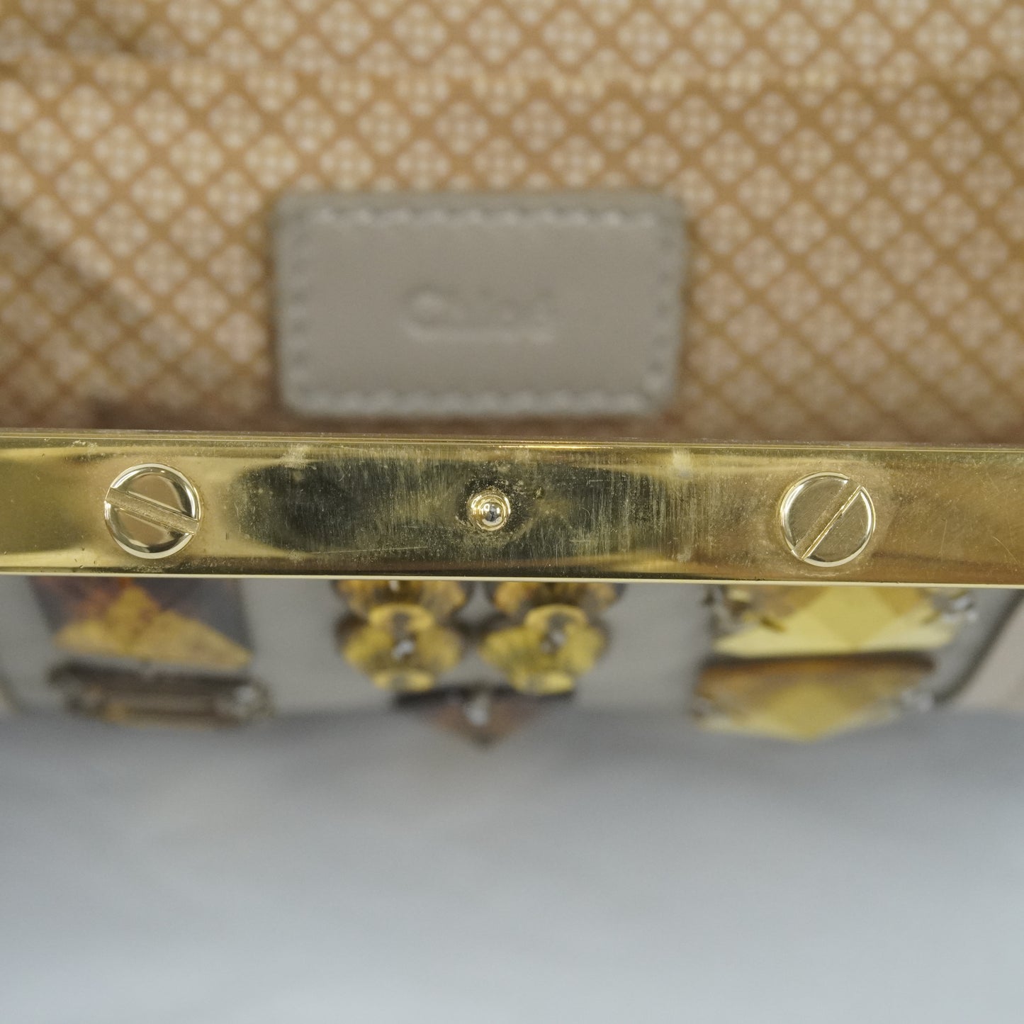 Chloe Clutch with Chain Grey