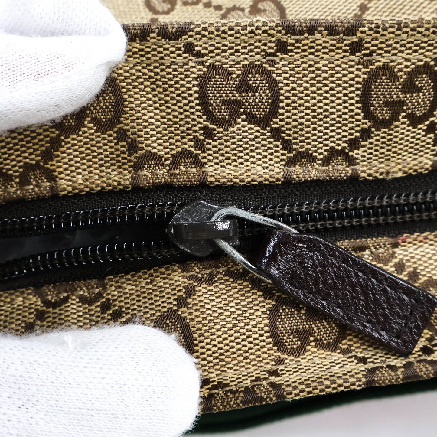 Gucci Messenger Bag Canvas Brown Green/Red