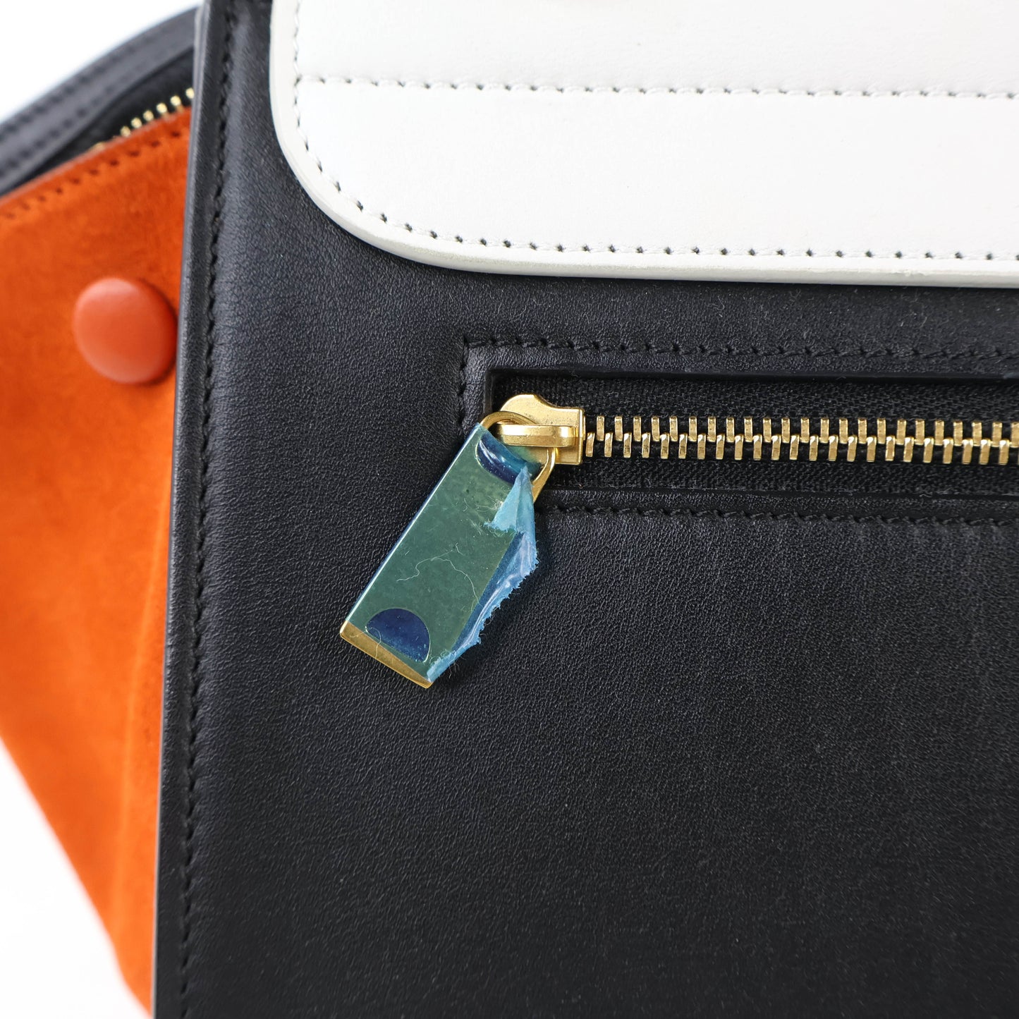 Celine Trapeze Small burnt Orange/Black/White