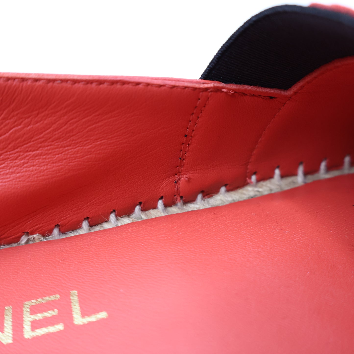 Chanel Espadrille Leather Red 38