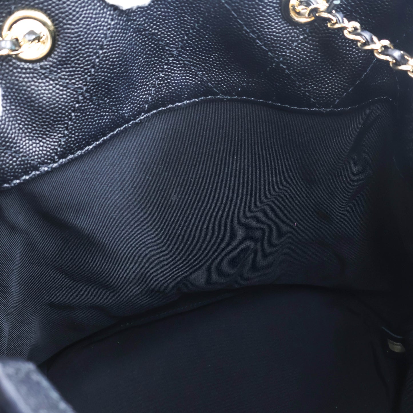 Chanel Drawstring Bag Black Caviar
